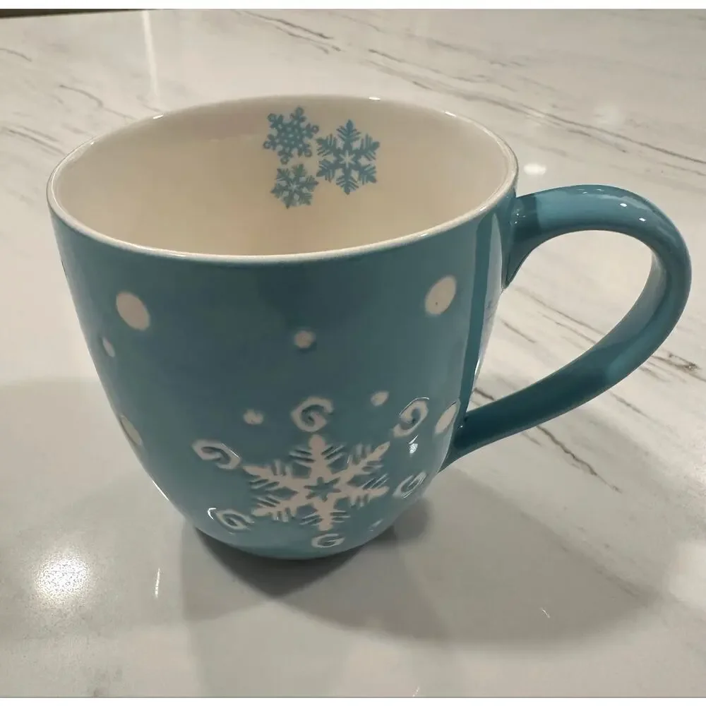 Starbucks Holiday 2007 Blue Snowflake Mug 16 oz 473 mL Winter Christmas